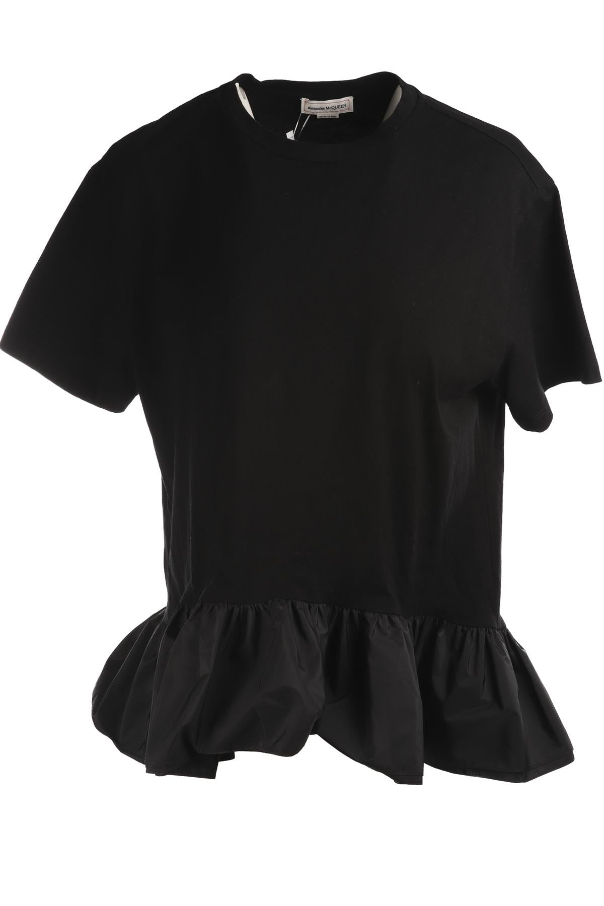 ALEXANDER MCQUEEN BLACK COTTON T-SHIRT MEDIUM