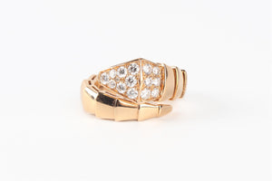 BVLGARI GOLD SERPENTI VIPER 18K ROSE GOLD AND DIAMOND RING SMALL