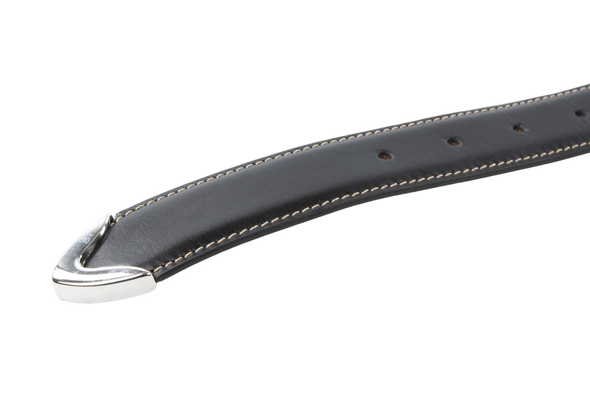 KHAITE BLACK LEATHER WAIST BELT 75CM