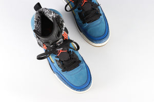 NIKE BLUE MEN'S JORDAN SPIZIKE NEW YORK KNICKS SUEDE SNEAKERS EU 43 UK 8.5 US 9.5