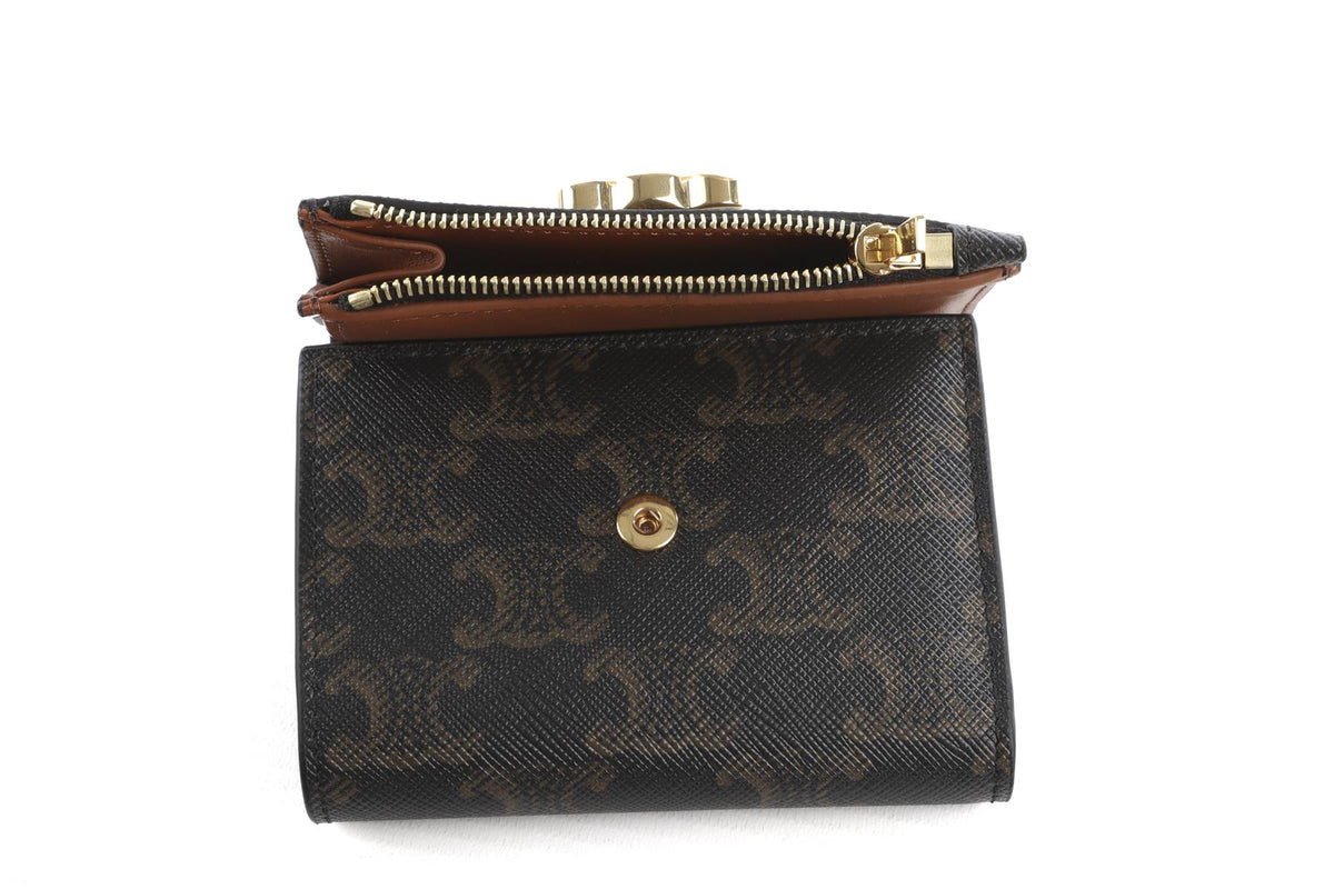 Celine Black Triomphe Canvas Wallet