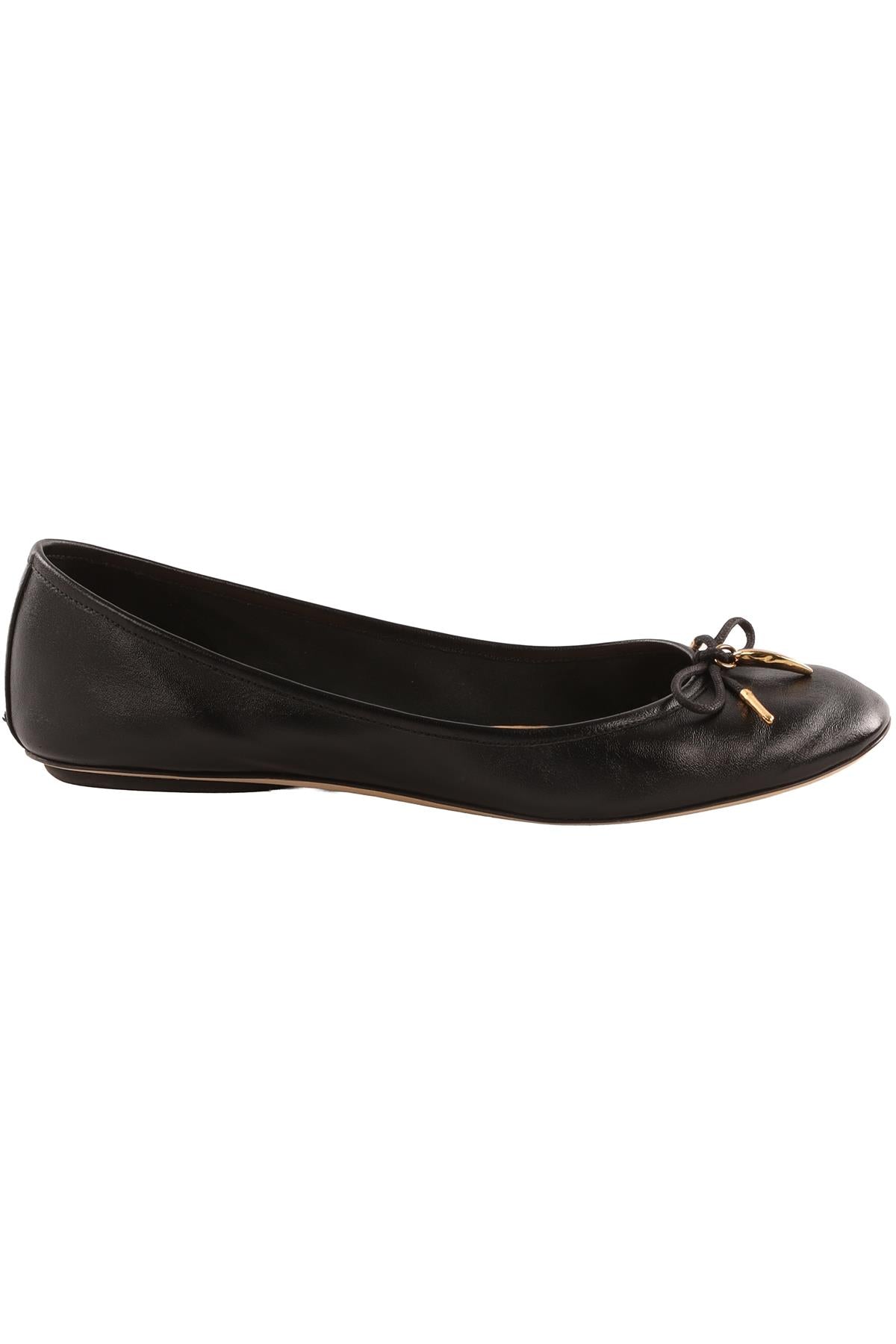 CHLOÉ BLACK LEATHER BALLET FLATS EU 38.5 UK 5.5