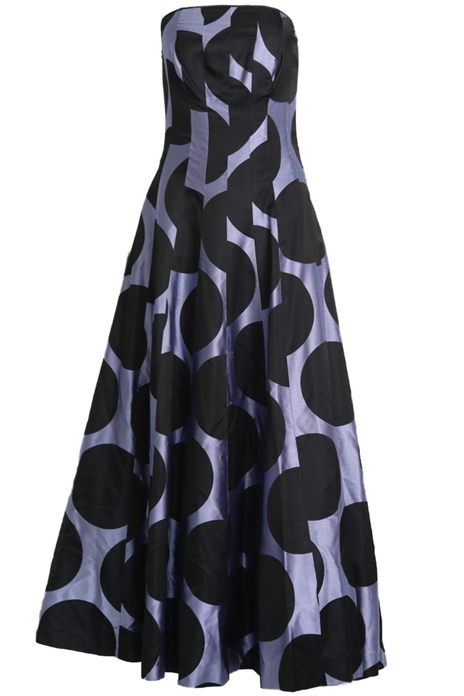 CAROL PERETZ STRAPLESS SILK BLEND MAXI DRESS SMALL