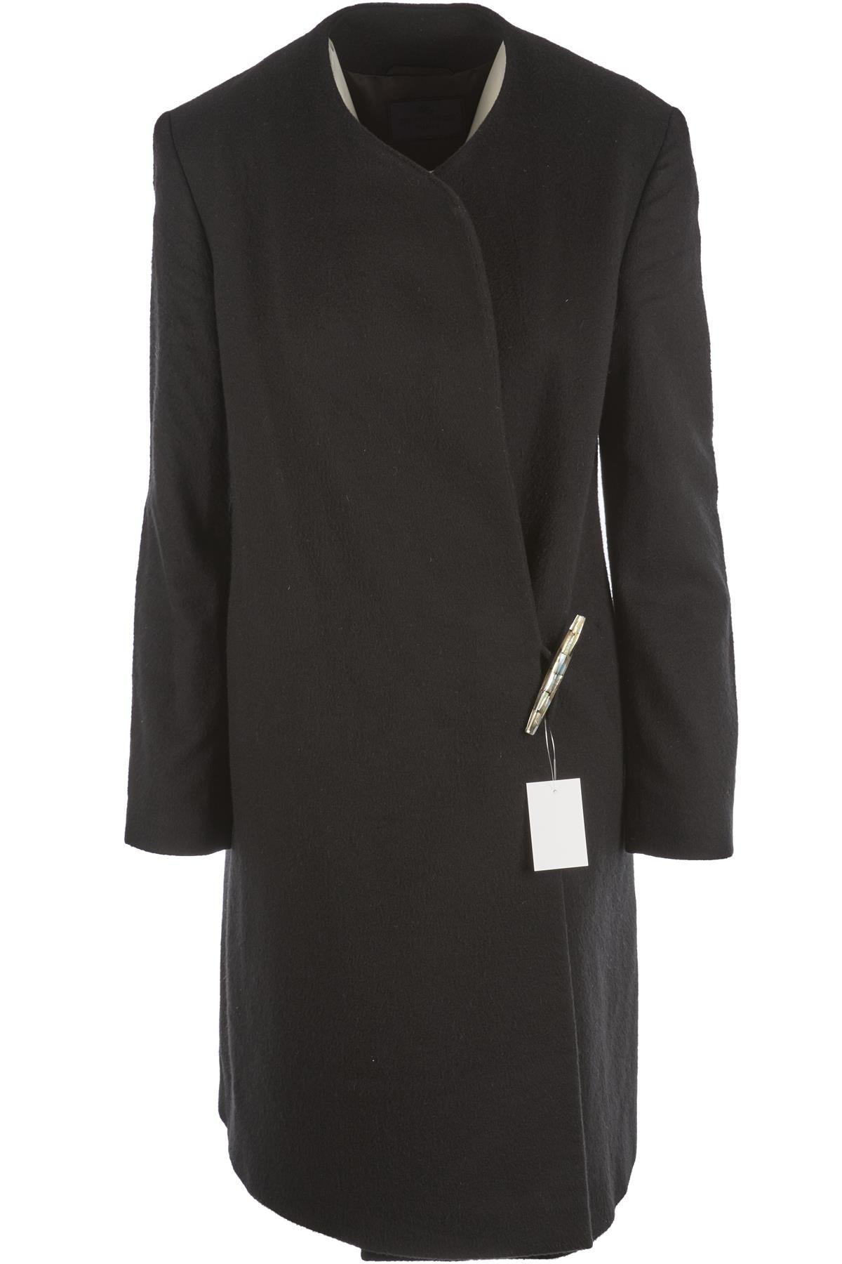 ETRO BLACK CASHMERE COAT IT 42 UK 10