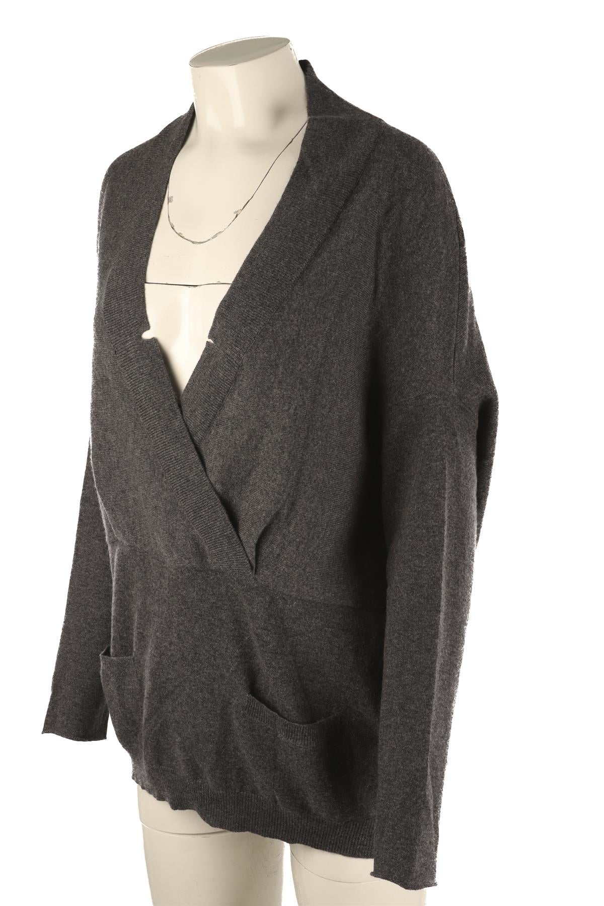 BRUNELLO CUCINELLI GREY CASHMERE SWEATER XLARGE