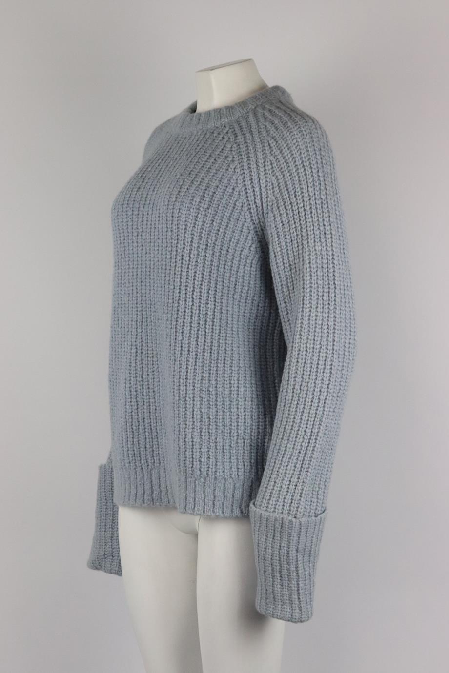 FRAME RIBBED WOOL AND ALPACA BLEND SWEATER MEDIUM