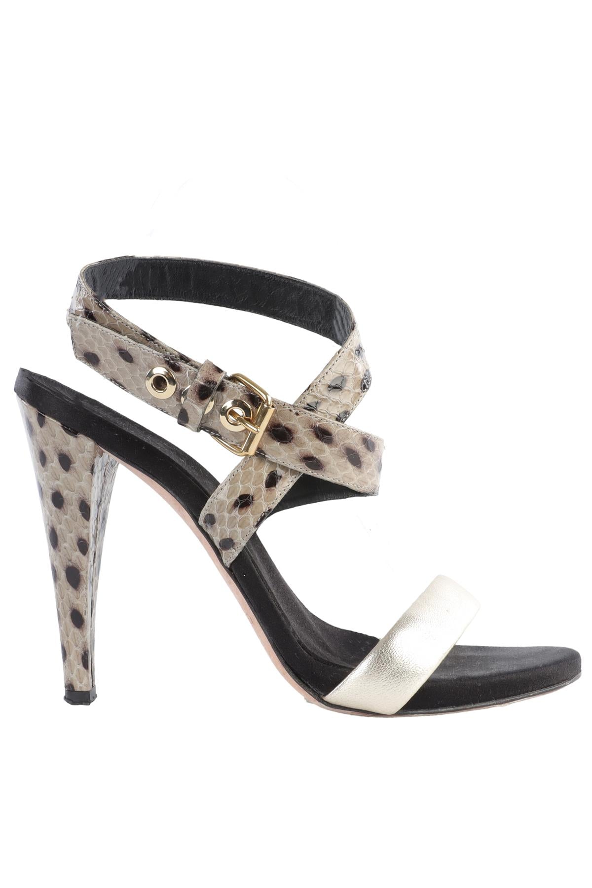 GIAMBATTISTA VALLI SILVER LEATHER HEELS
