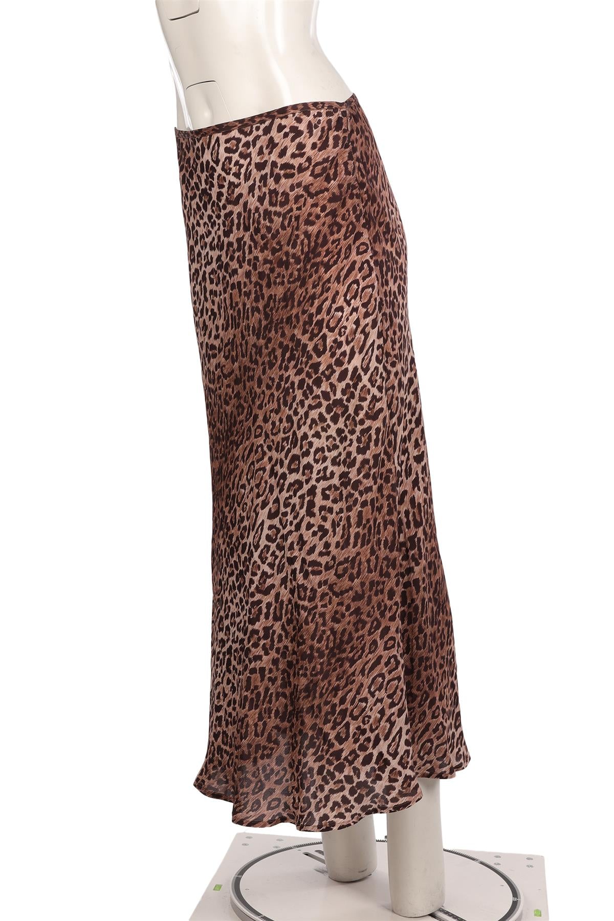 RIXO BROWN CREPE MAXI SKIRT MEDIUM