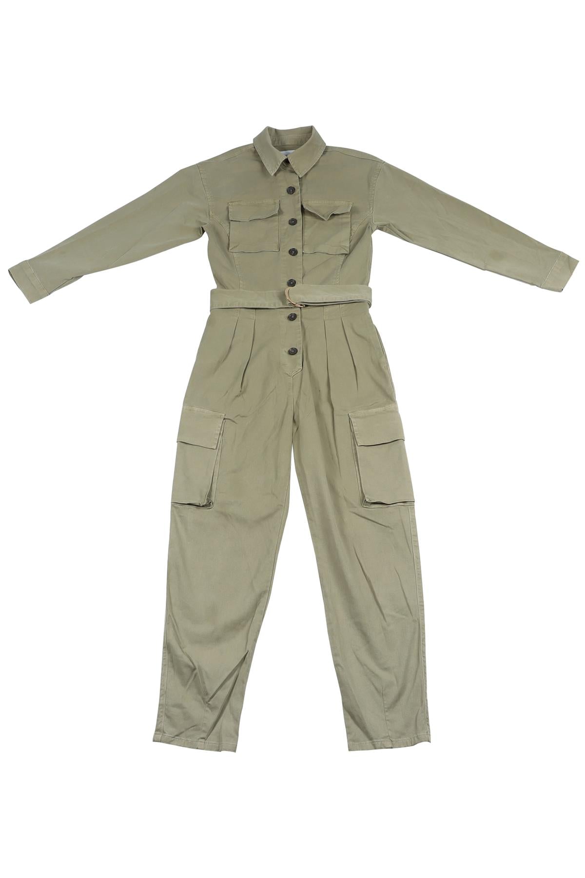 FRAME GREEN COTTON JUMPSUIT XXSMALL