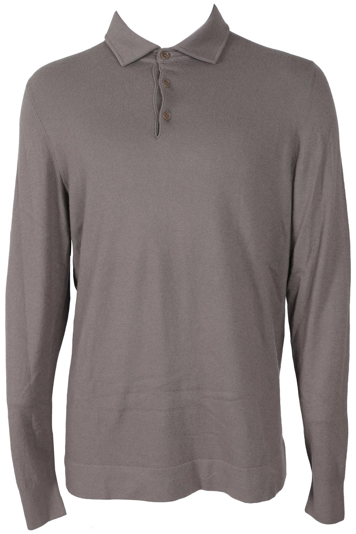 LORO PIANA KHAKI MEN'S CASHMERE POLO SWEATER IT 56 UK 46