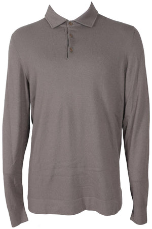 LORO PIANA KHAKI MEN'S CASHMERE POLO SWEATER IT 56 UK 46