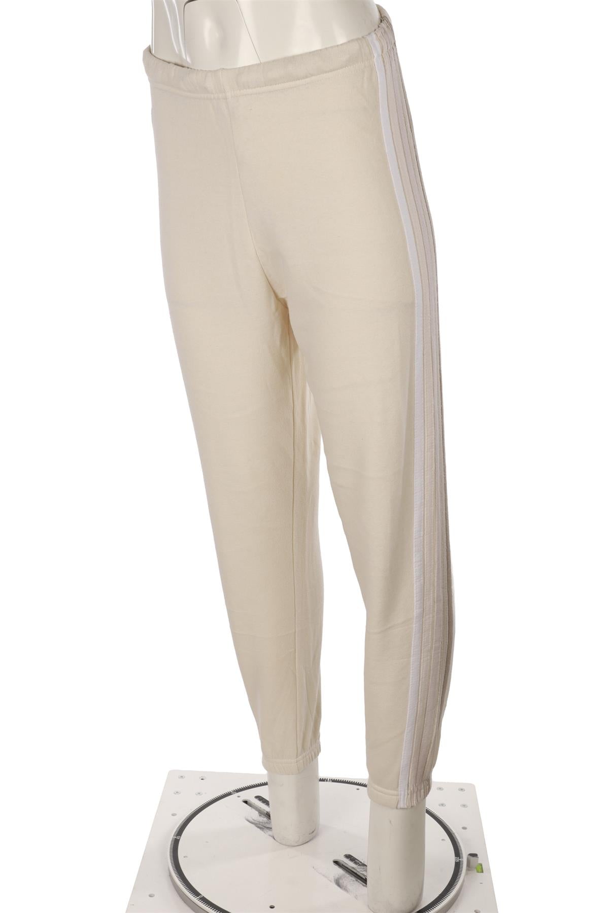 AVIATOR NATION CREAM COTTON TRACK PANTS XSMALL