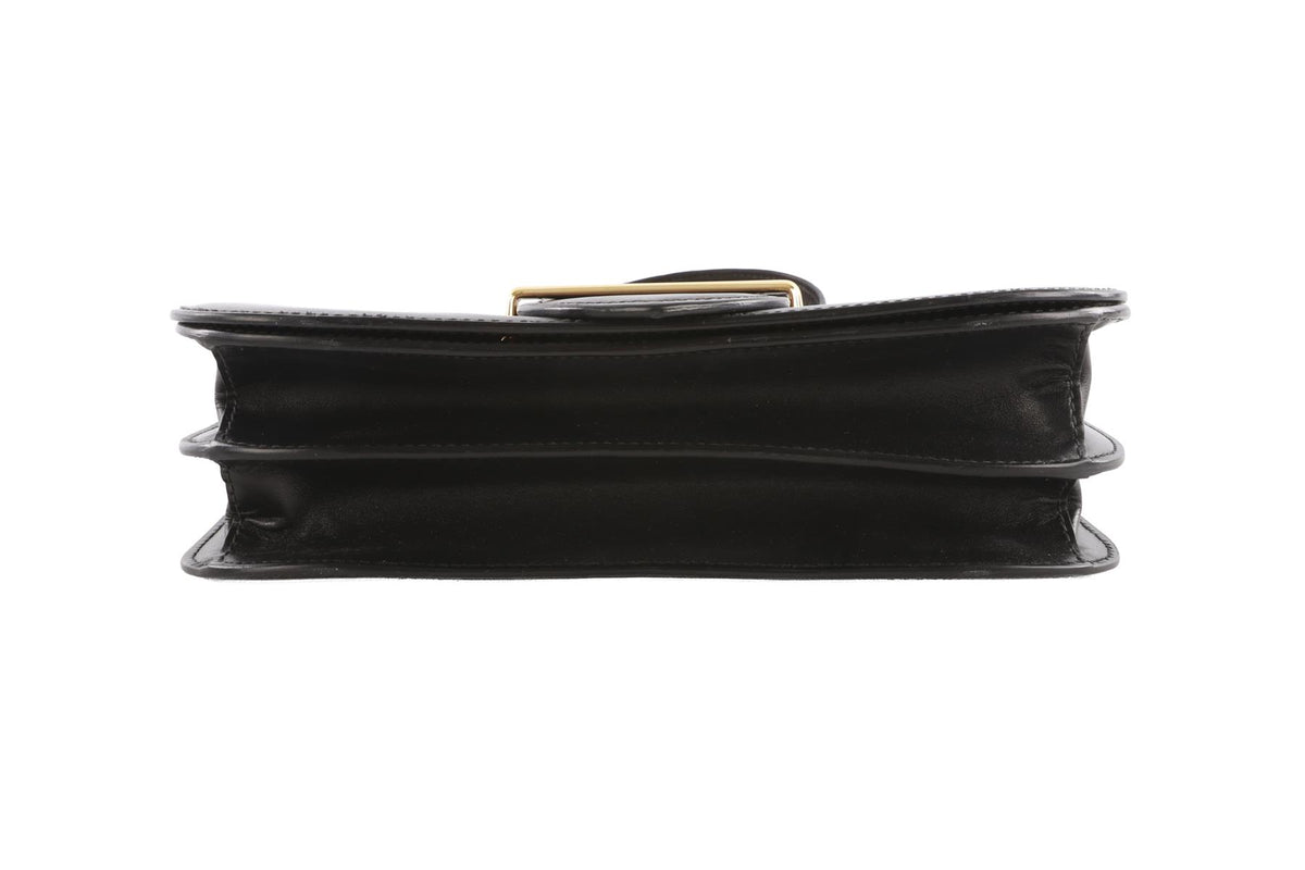 PRADA BLACK SIDONIE LEATHER SHOULDER BAG