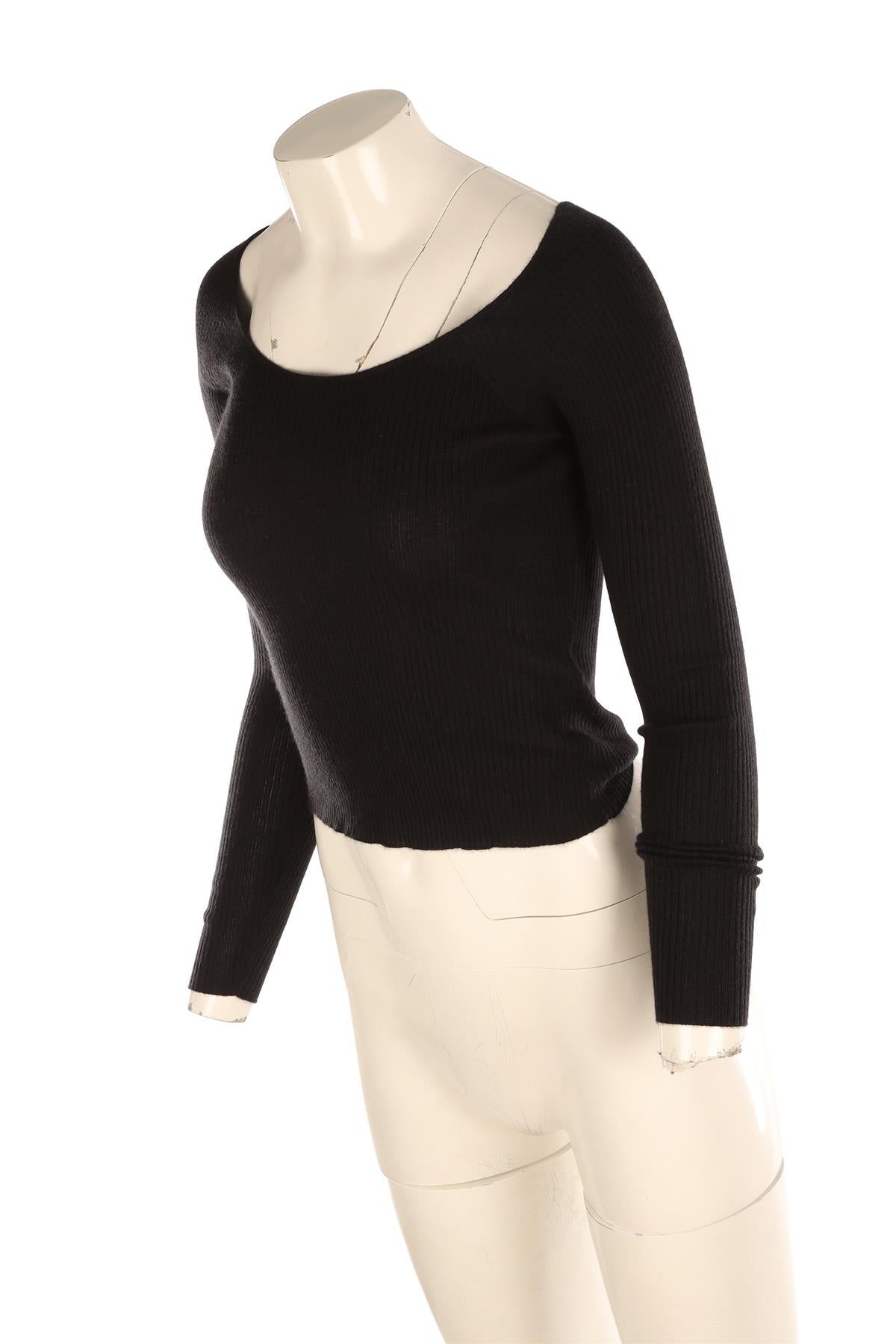 LE KASHA BLACK CASHMERE TOP XSMALL
