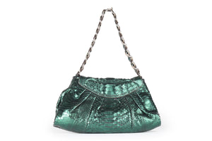 ZAGLIANI GREEN PYTHON SHOULDER BAG