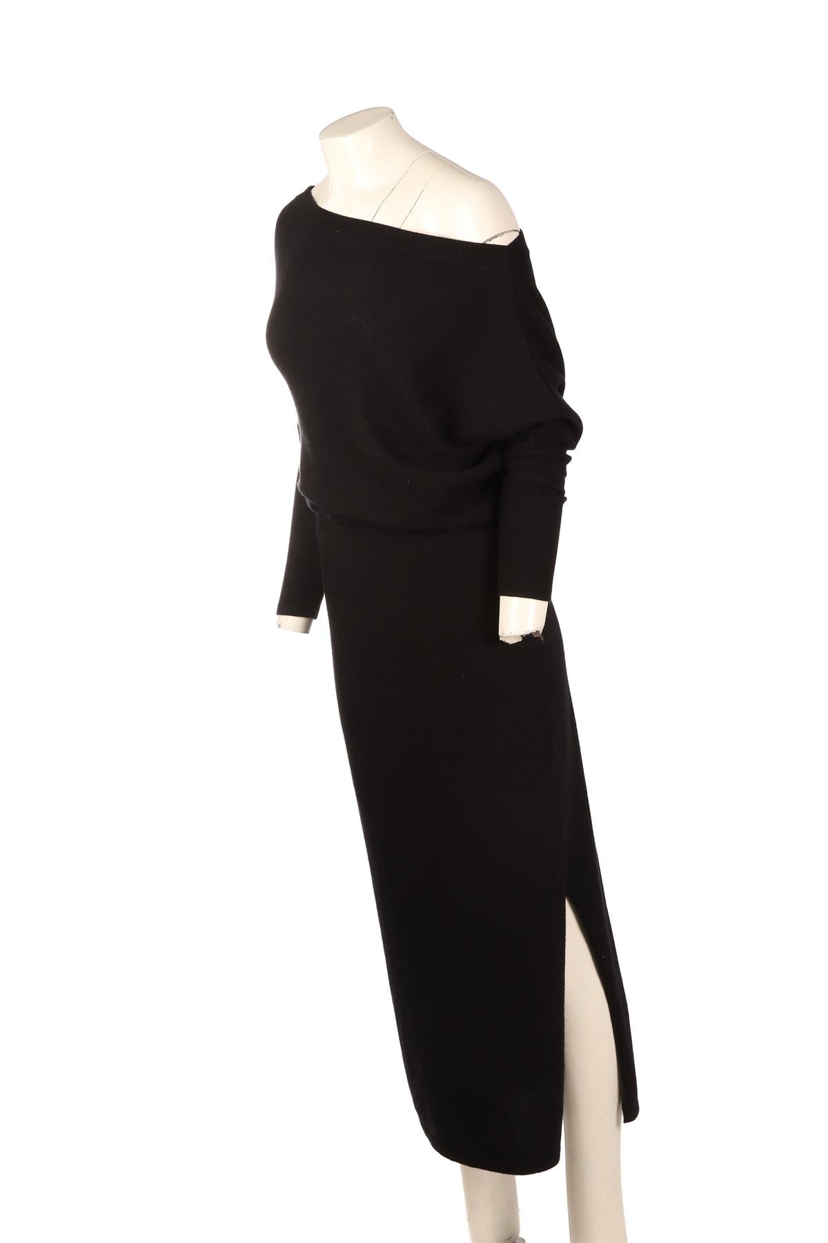 ALTUZARRA BLACK CASHMERE MAXI DRESS SMALL