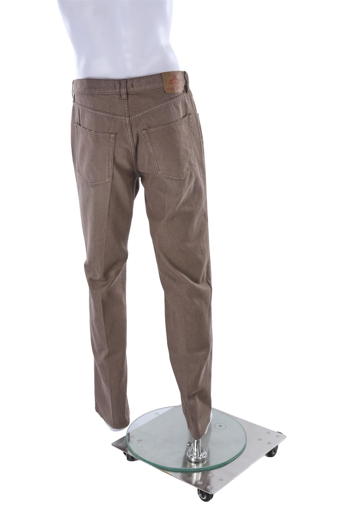 BROWN MEN'S HIGH RISE STRAIGHT LEG JEANS