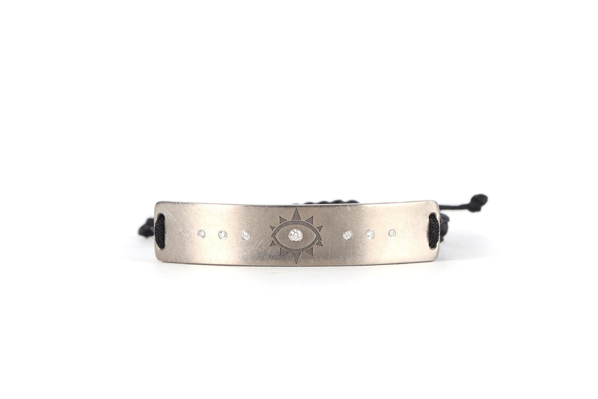 Diane Kordas Black Evil Eye Diamond and Titanium Bracelet