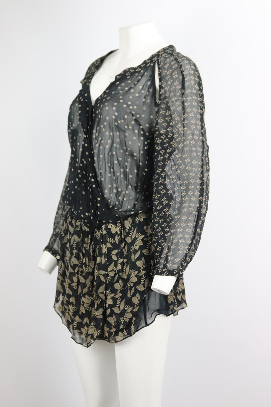 ISABEL MARANT ÉTOILE PRINTED GEORGETTE MINI DRESS FR 40 UK 12