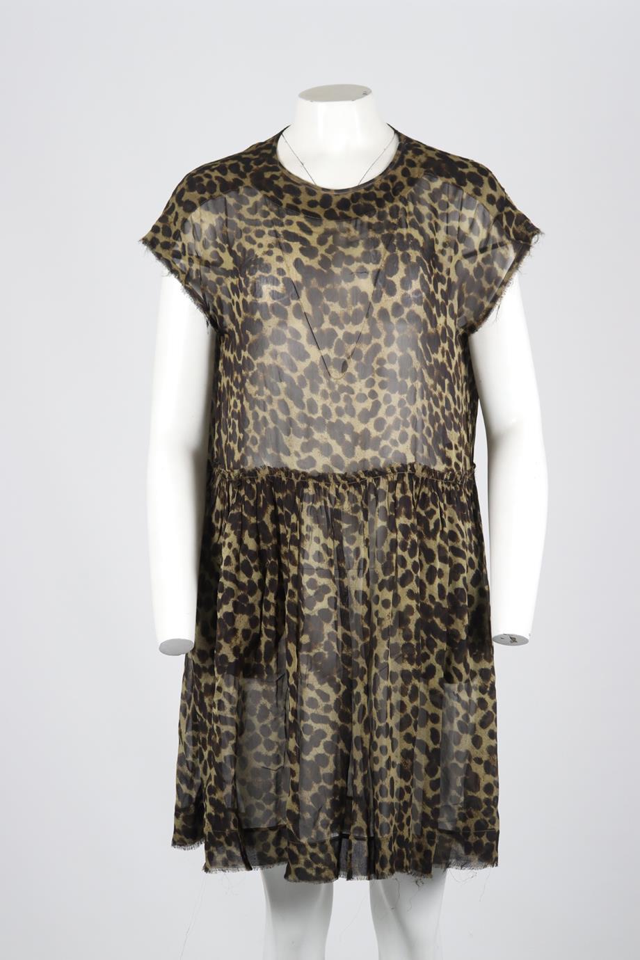 ISABEL MARANT ÉTOILE LEOPARD PRINT CREPE MINI DRESS FR 34 UK 6