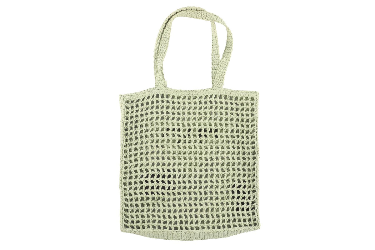 PRADA GREEN RAFFIA TOTE BAG