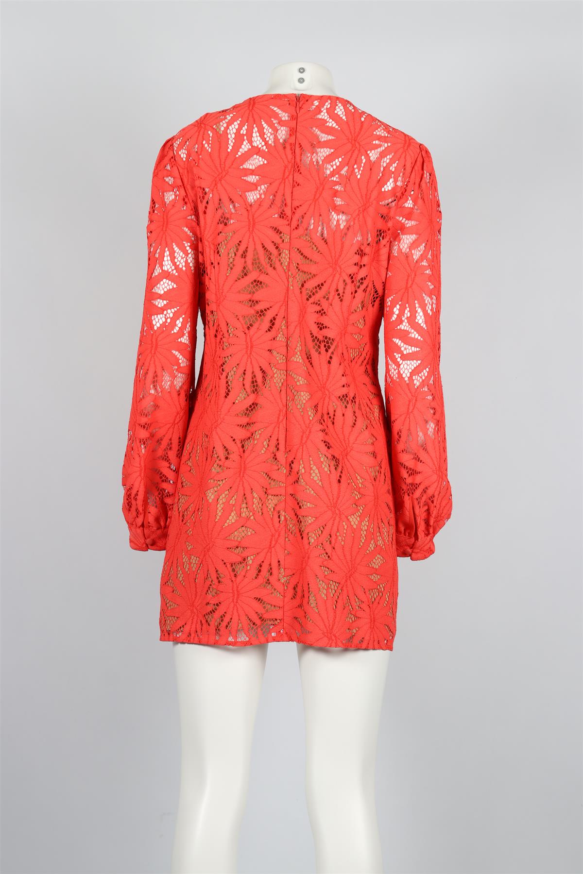 MICHAEL MICHAEL KORS ORANGE LACE MINI DRESS UK 12