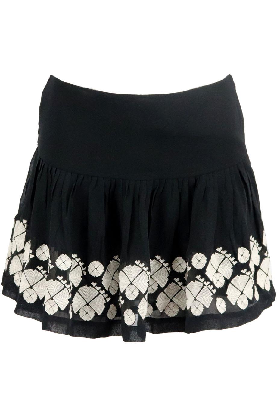 FIGUE NADIA EMBROIDERED CREPE MINI SKIRT US 0 UK 4