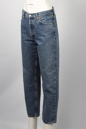 AGOLDE BLUE HIGH RISE STRAIGHT LEG JEANS W27 UK 8-10