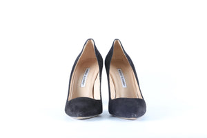 MANOLO BLAHNIK BLACK SUEDE PUMPS EU 39 UK 6 US 9