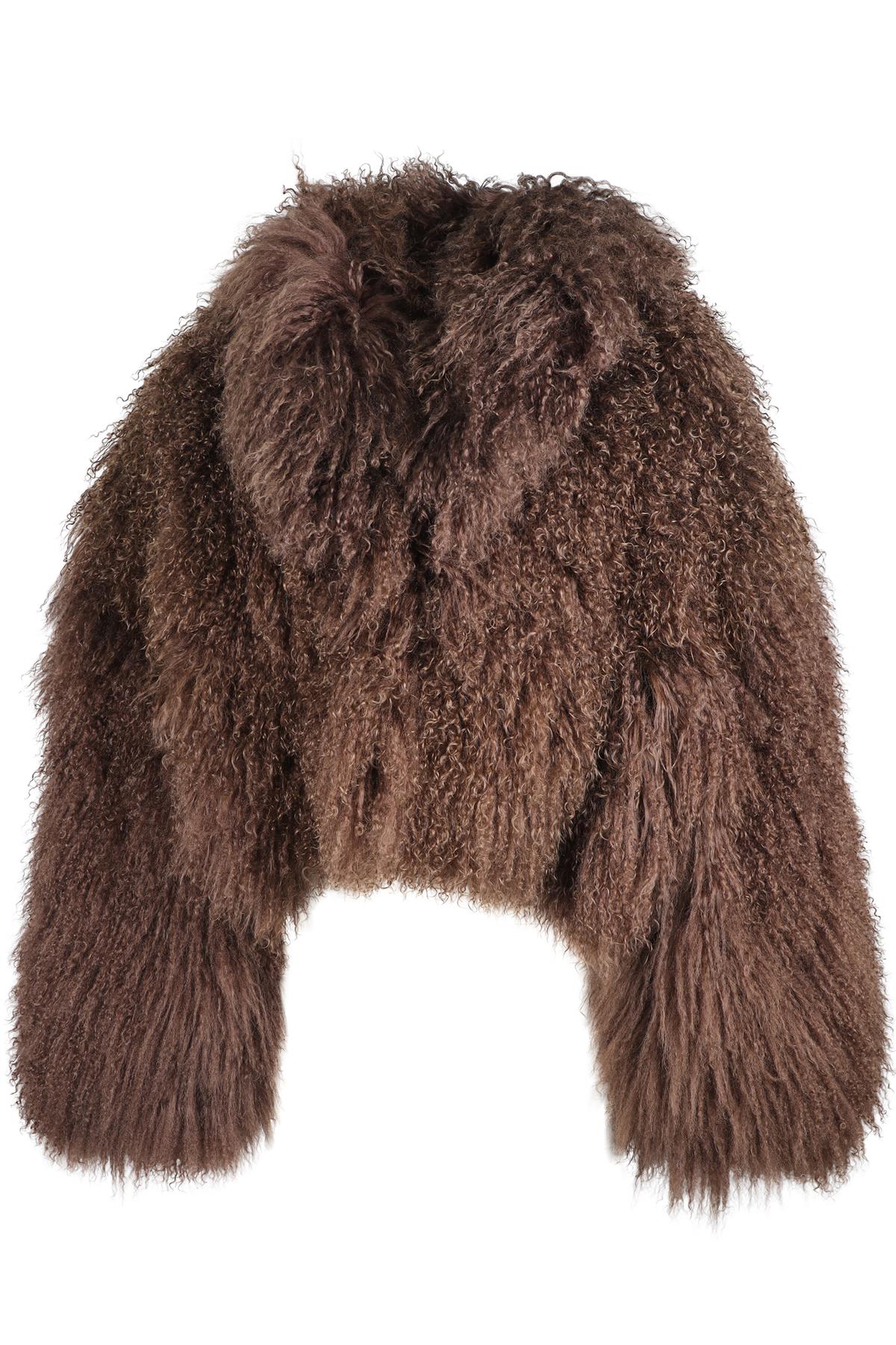 MAGDA BUTRYM BROWN SHEARLING JACKET FR 36 UK 8