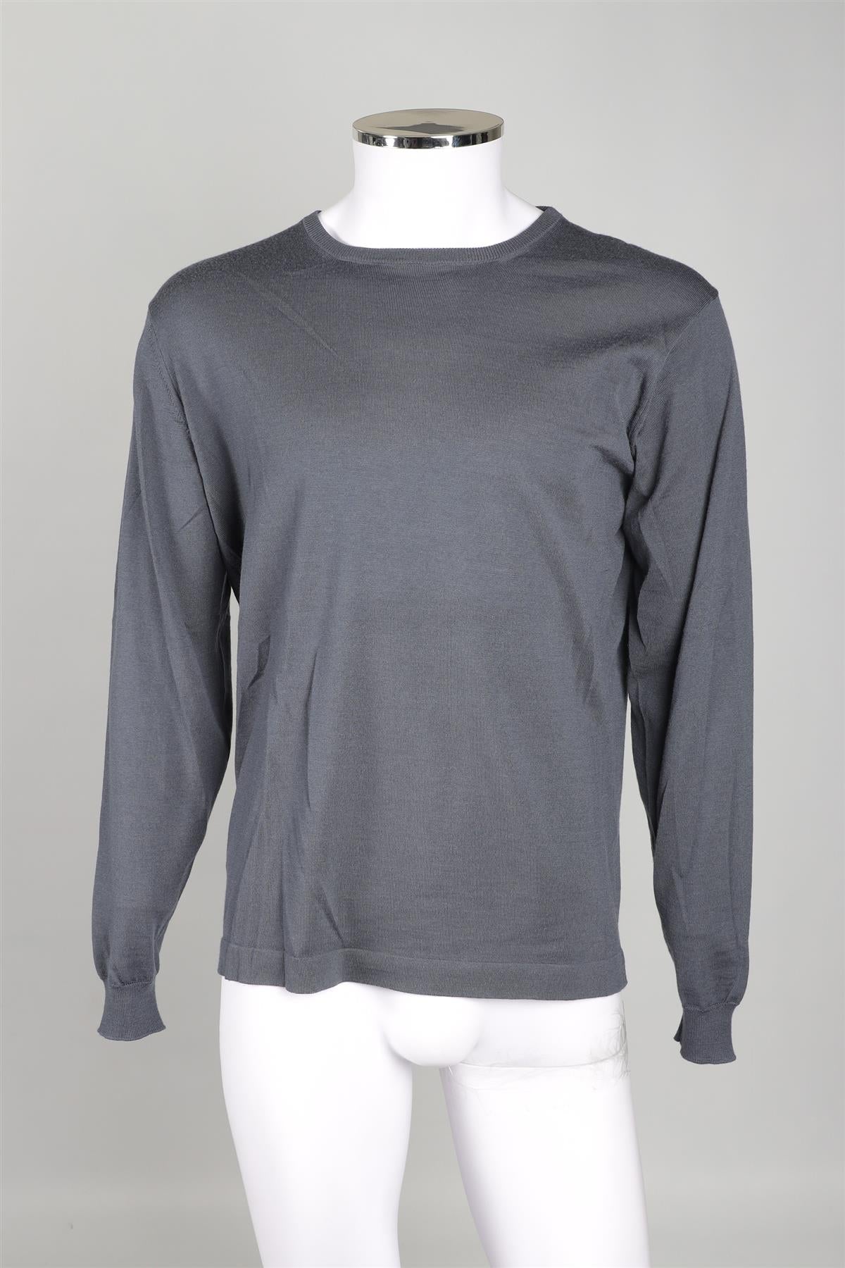 THOM SWEENEY GREY MENS WOOL JUMPER XLARGE