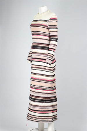 MISSONI MULTICOLOURED WOOL BLEND MAXI DRESS IT 46 UK 14