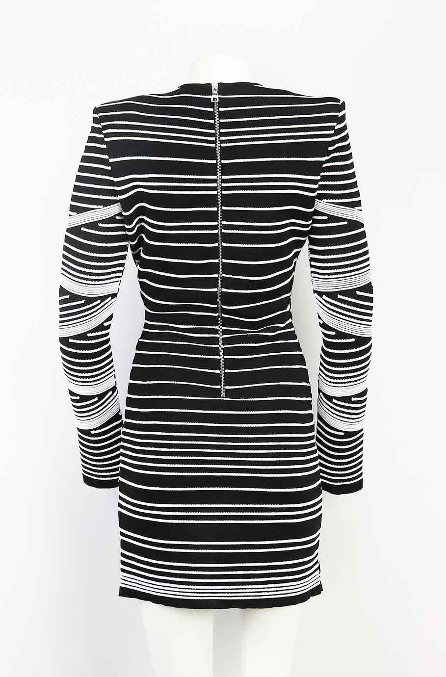 BALMAIN BLACK KNIT MINI DRESS FR 42 UK 14