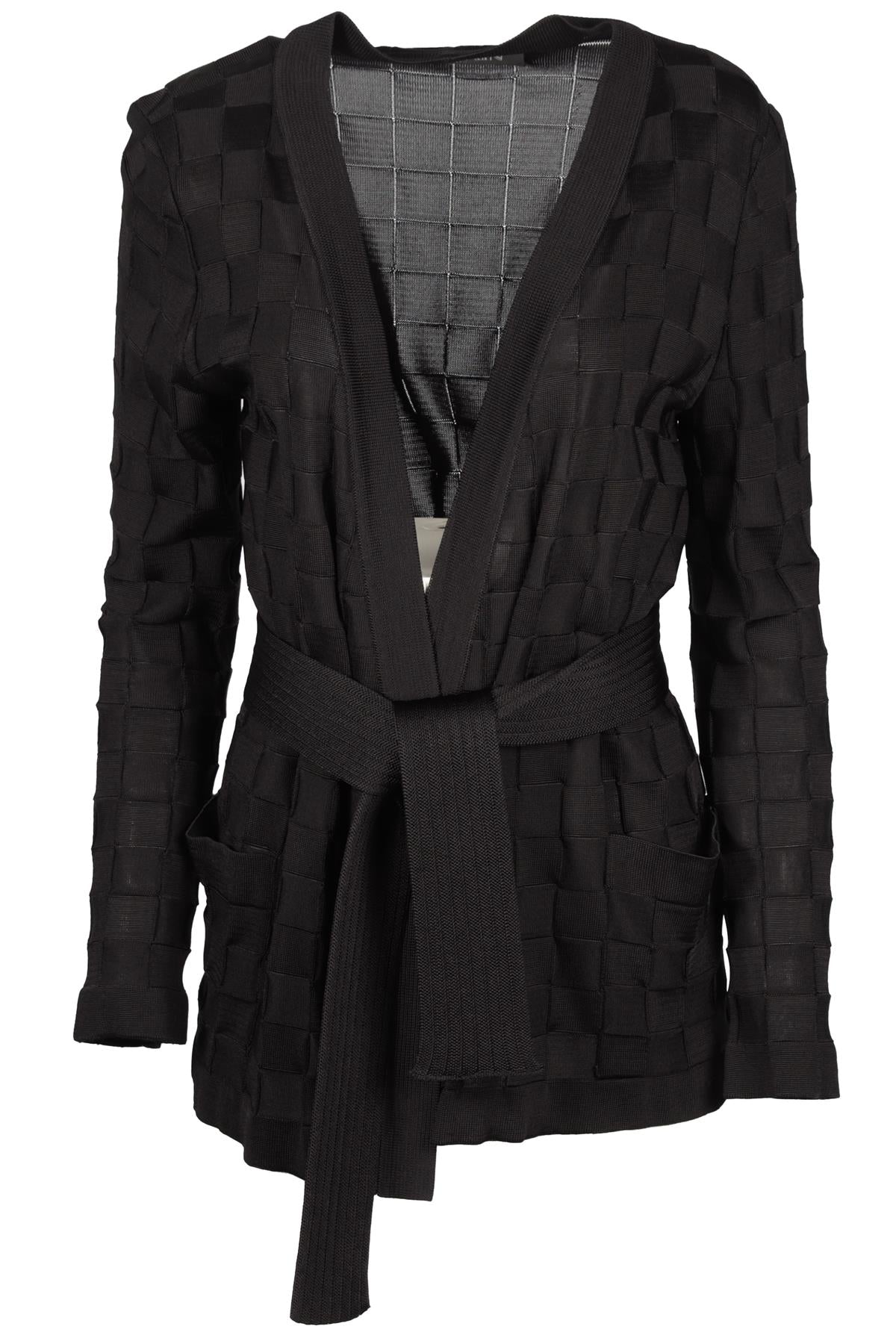 BALMAIN BLACK KNIT CARDIGAN FR 40 UK 12