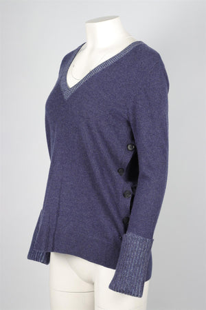 VERONICA BEARD NAVY CASHMERE SWEATER MEDIUM