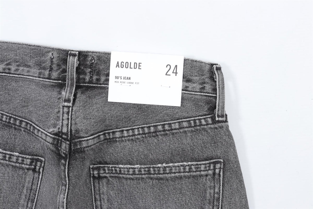 AGOLDE GREY HIGH RISE STRAIGHT LEG JEANS W24 UK 6