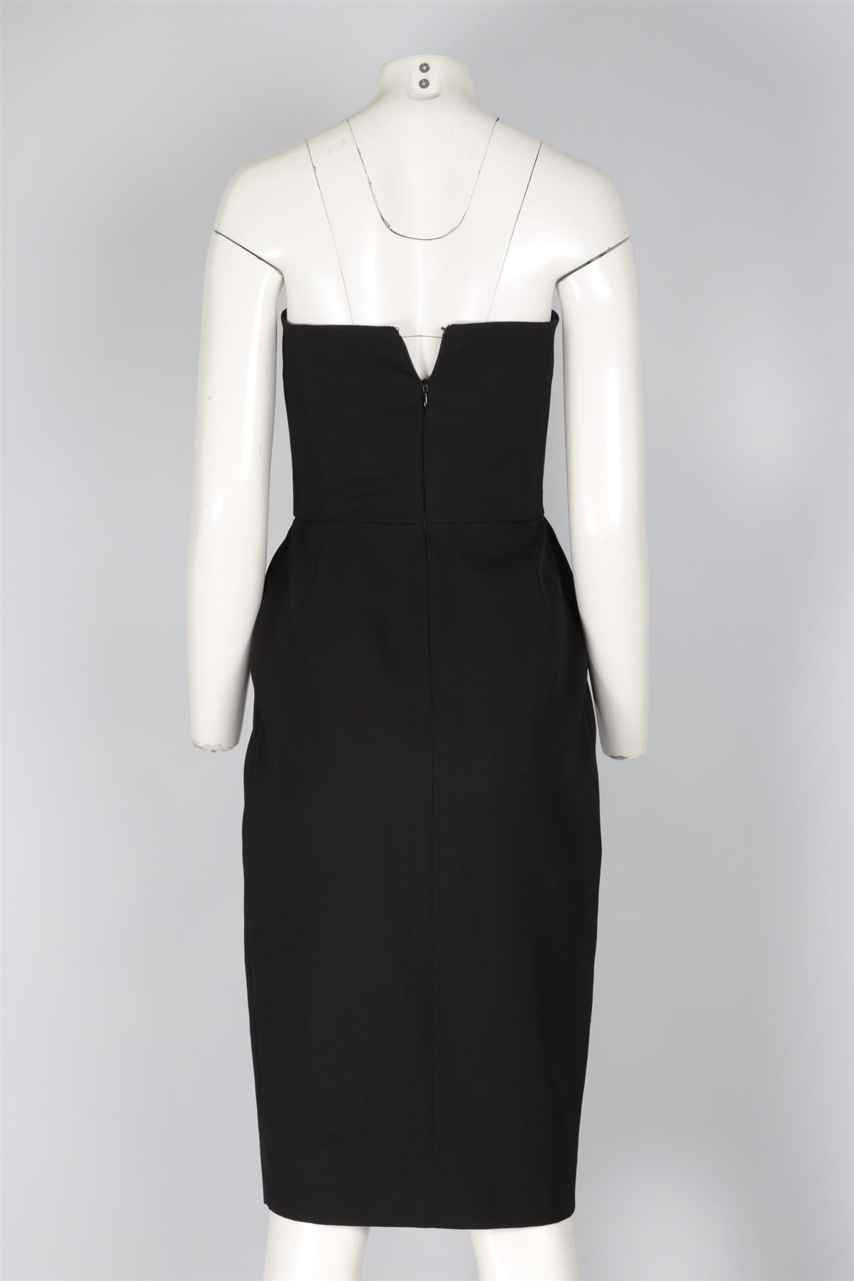 ALEXANDRE VAUTHIER BLACK WOOL MIDI DRESS FR 38 UK 10