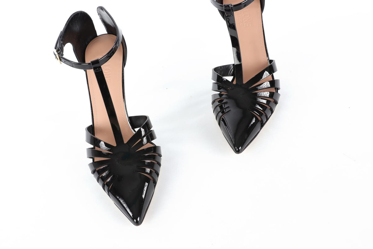 MALONE SOULIERS BLACK PATENT LEATHER PUMPS EU 39 UK 6 US 9