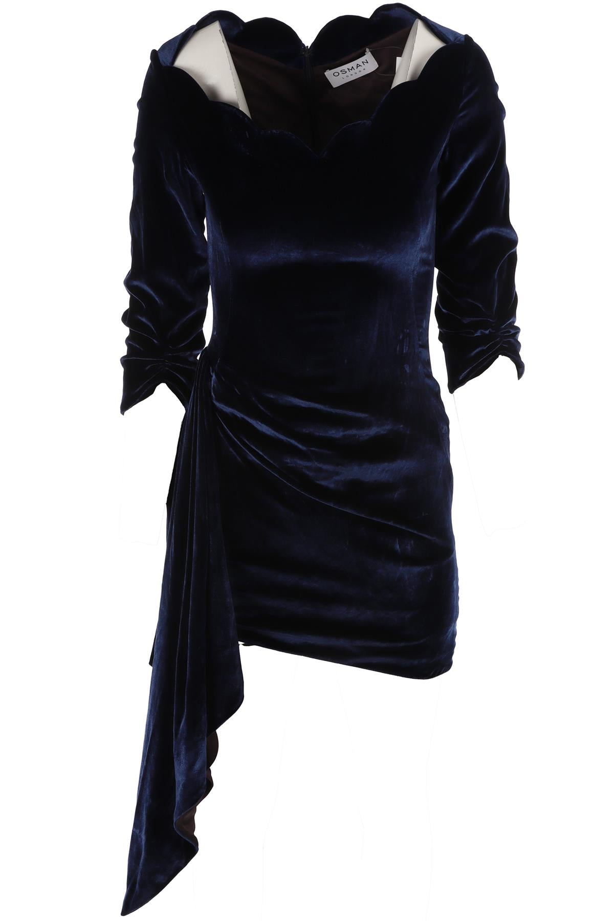 NAVY VELVET MINI DRESS
