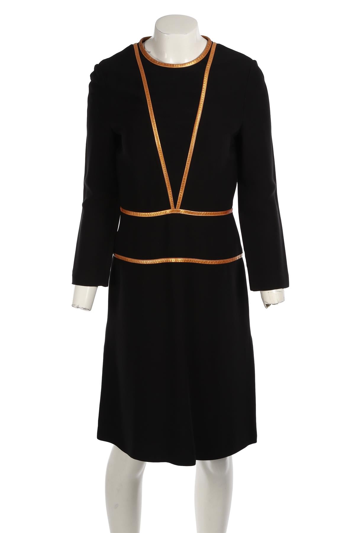 PRADA BLACK CREPE MIDI DRESS IT 42 UK 10