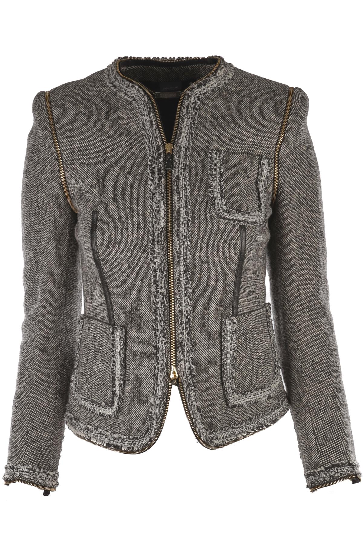 ALEXANDER MCQUEEN GREY 2003 WOOL JACKET IT 40 UK 8