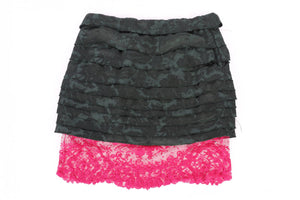 SAINT LAURENT GREEN 2025 SATIN MINI SKIRT FR 36 UK 8