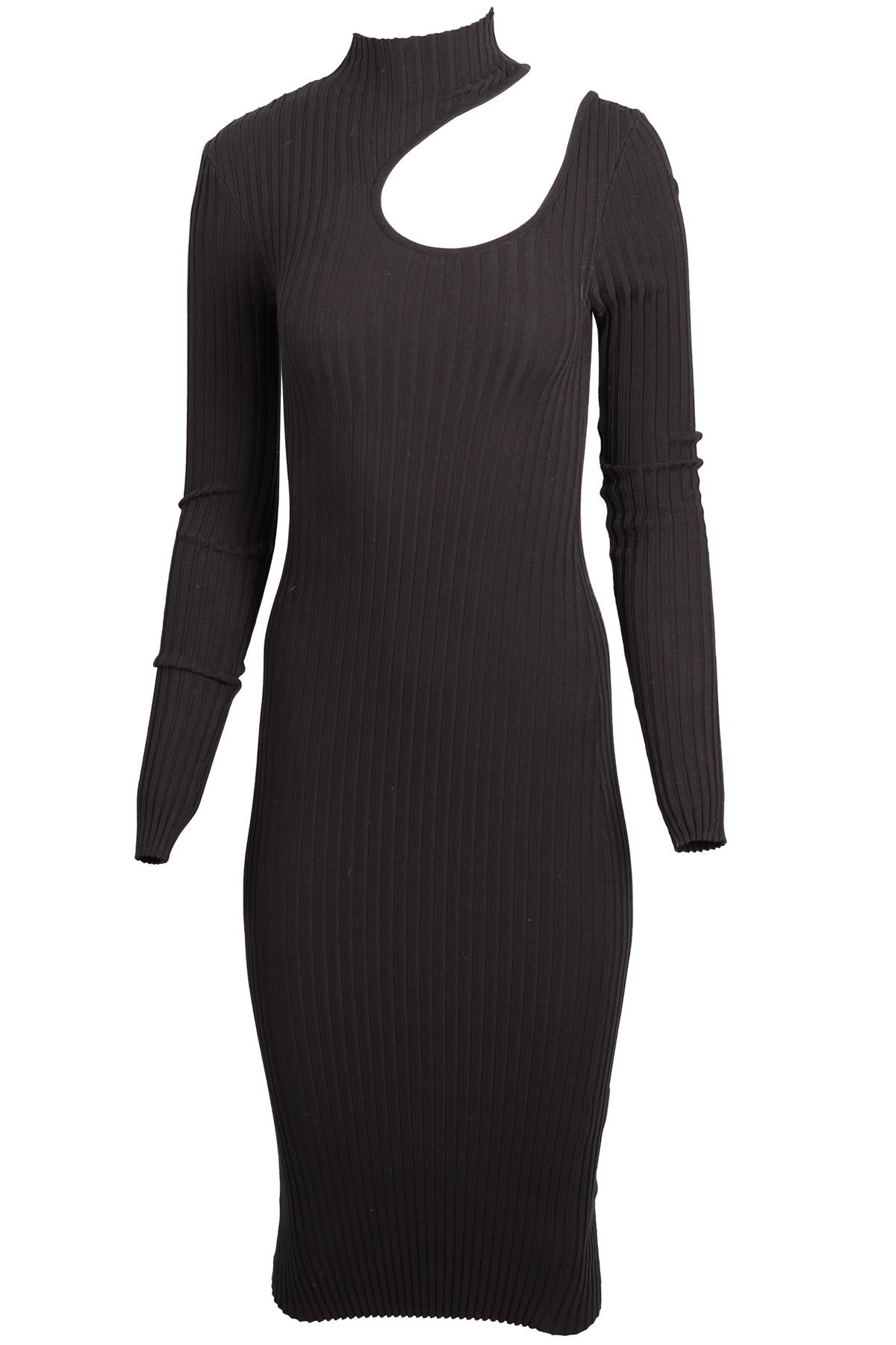 ANINE BING BLACK COTTON BLEND MIDI DRESS XSMALL