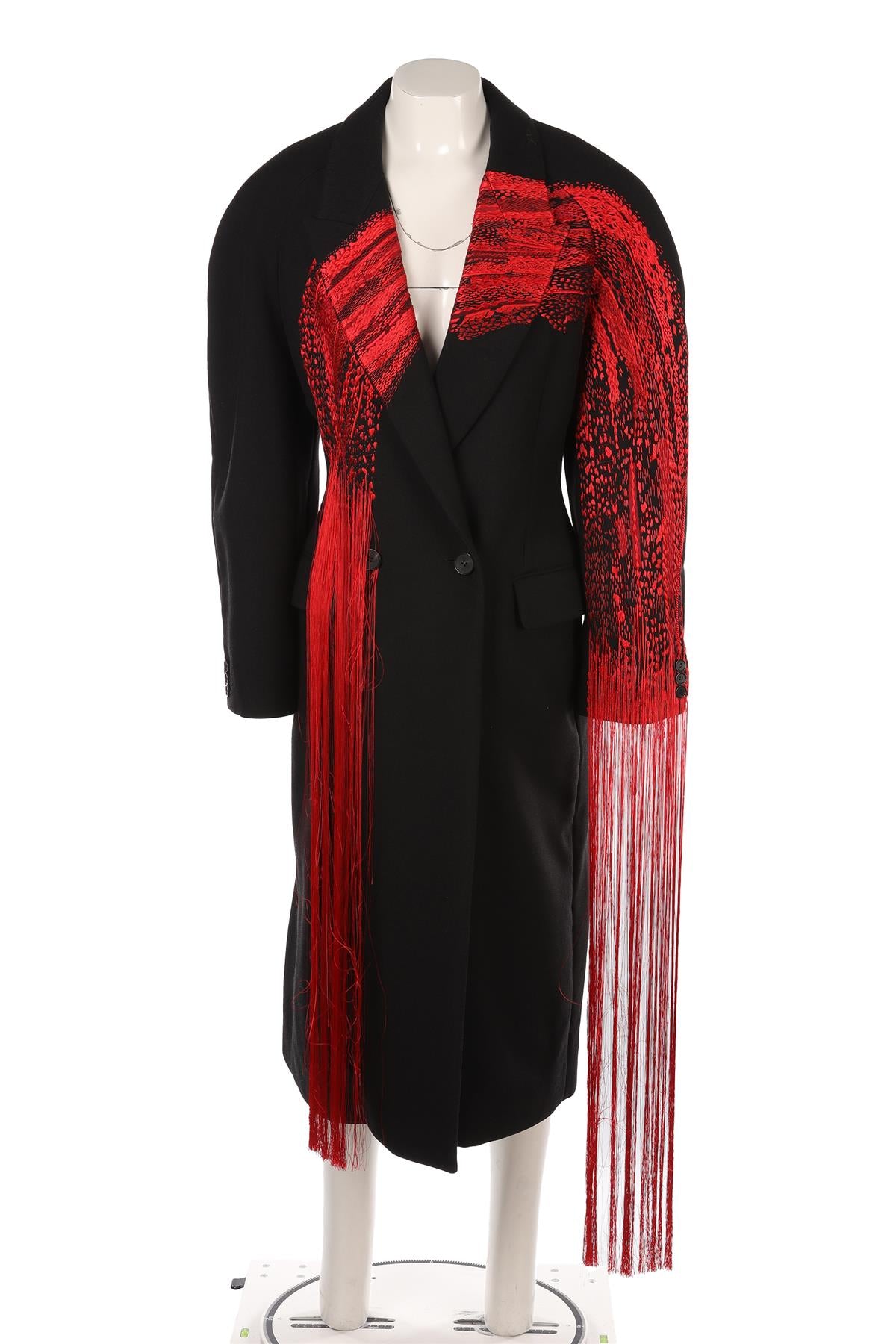 ALEXANDER MCQUEEN BLACK 2024 WOOL COAT IT 46 UK 14