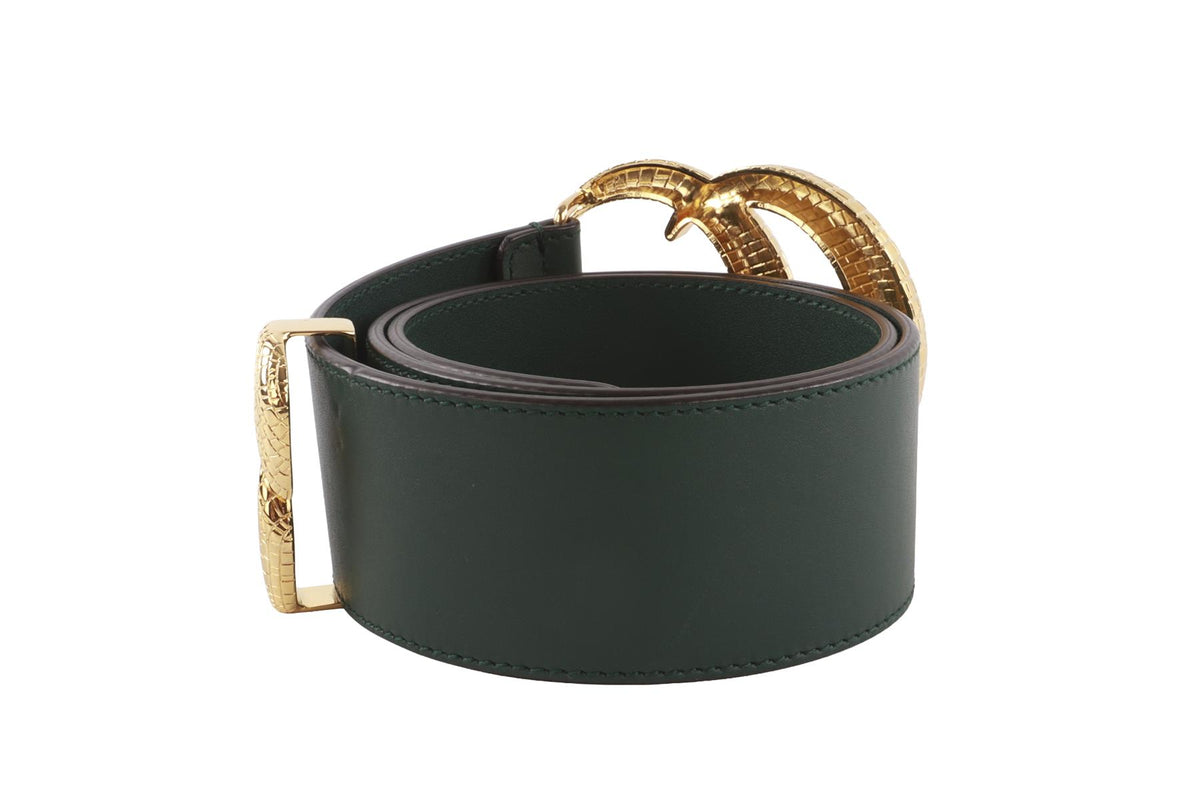 GUCCI GREEN GG LEATHER WAIST BELT 70CM