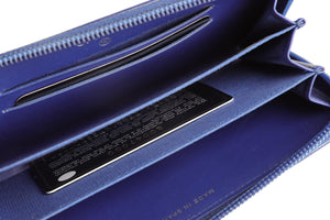 CHANEL BLUE 2014-2015 CC PATENT LEATHER WALLET