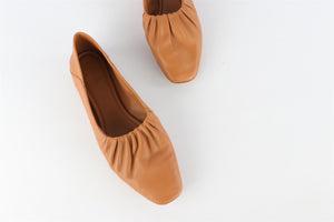 VINCE TAN LEATHER BALLET FLATS EU 38.5 UK 6.5 US 9.5