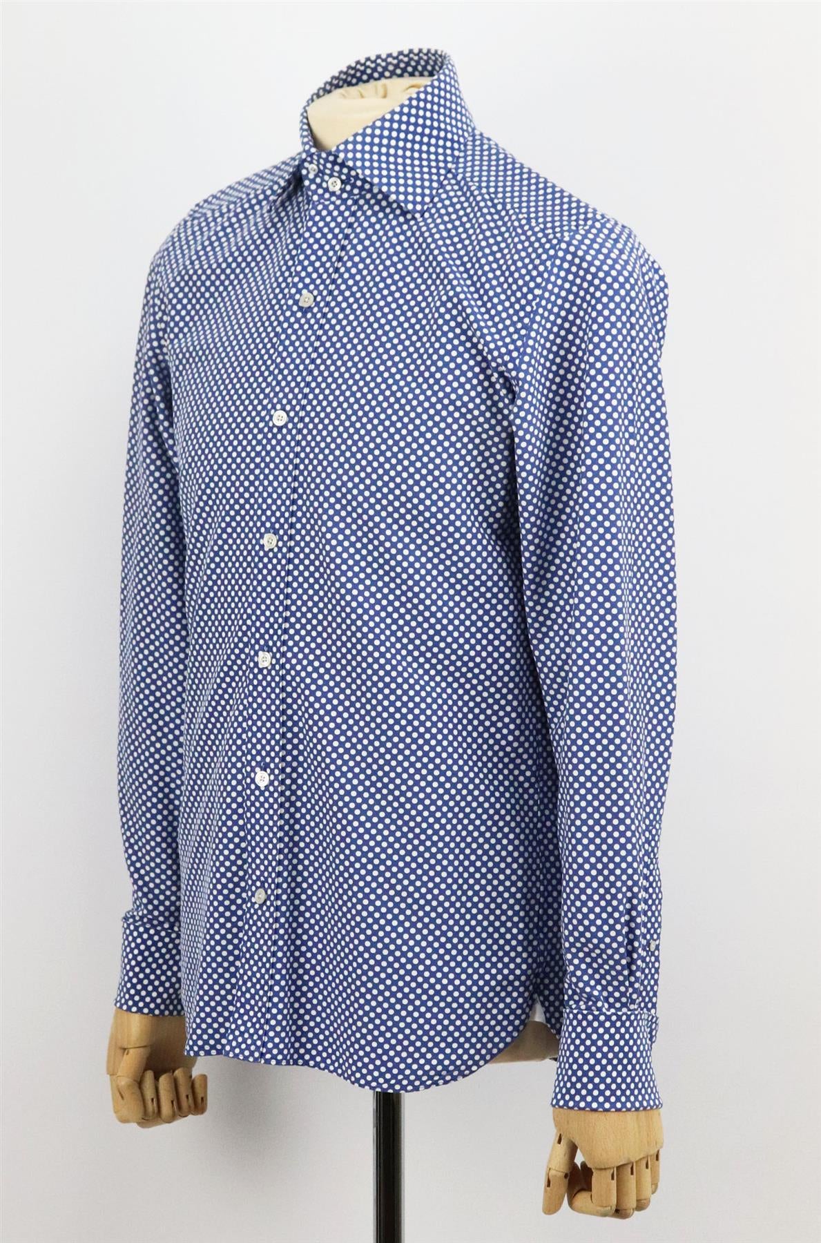 MEN'S PRINTED COTTON AND SILK BLEND SHIRT