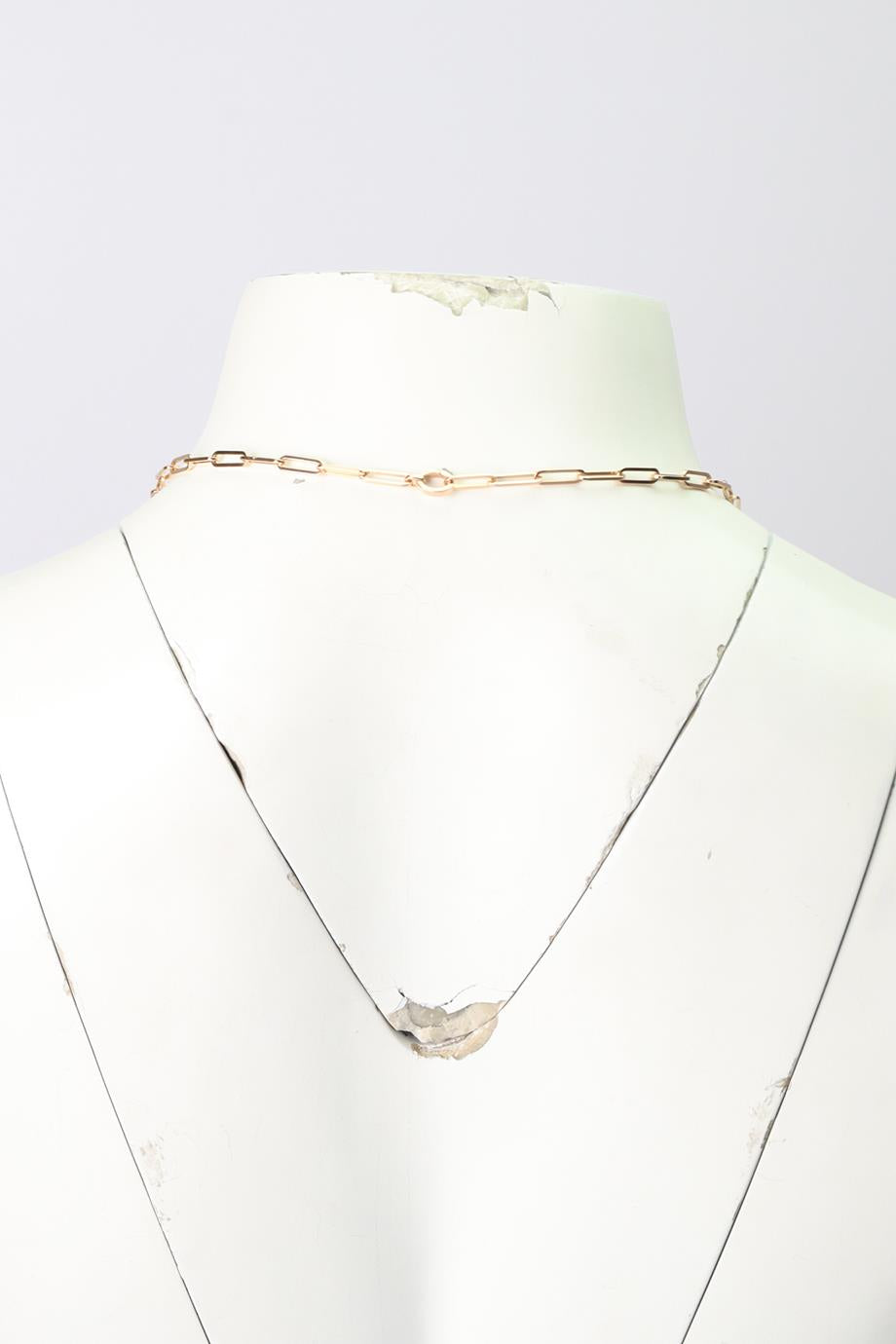 JENNIFER FISHER CHARM 14K ROSE GOLD AND DIAMOND CHAIN NECKLACE