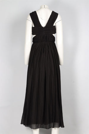 CHLOÉ BLACK SILK MAXI DRESS FR 36 UK 8